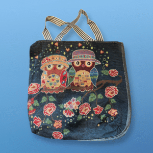 Bolso de tela diseño de pareja de Búhos